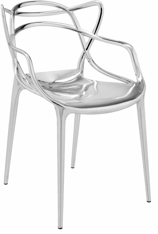 Chaise avec accoudoirs argentée Masters - Kartell