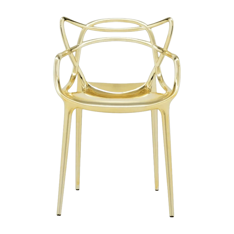 Chaise avec accoudoirs dorée Masters - Kartell