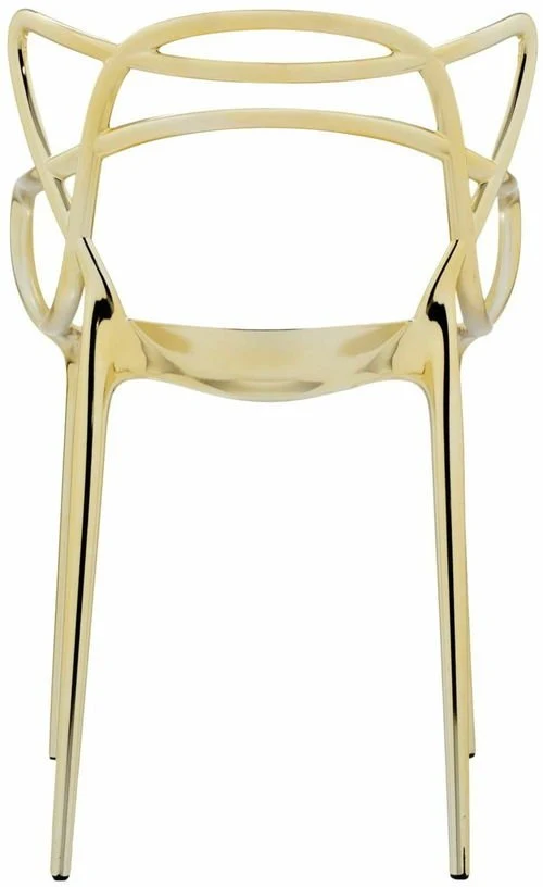 Chaise avec accoudoirs dorée Masters - Kartell