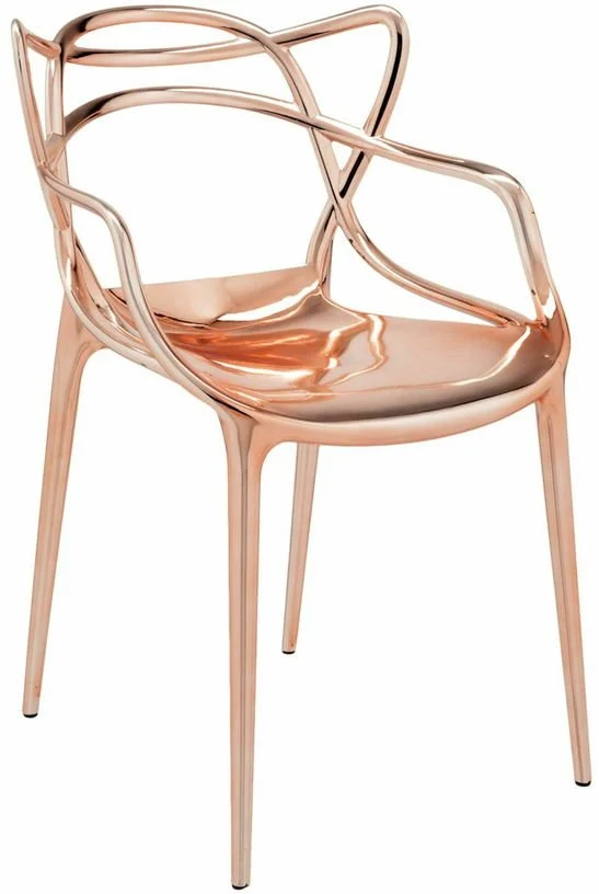 Chaise avec accoudoirs cuivrée Masters - Kartell