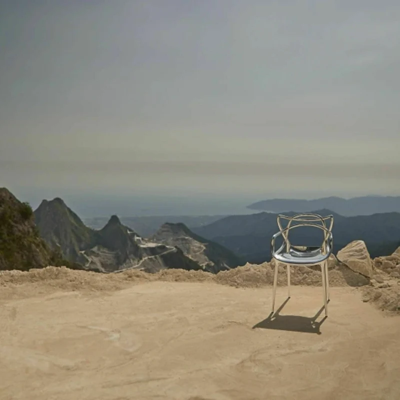 Chaise avec accoudoirs cuivrée Masters - Kartell