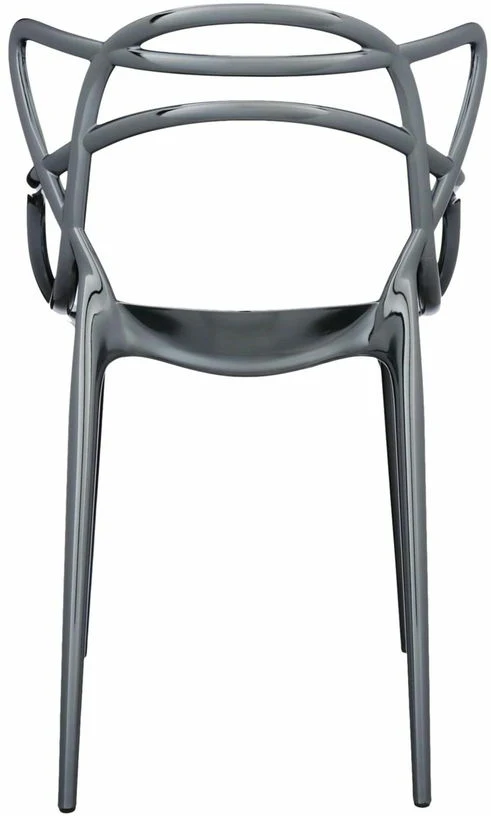 Chaise avec accoudoirs noire métallique Masters - Kartell