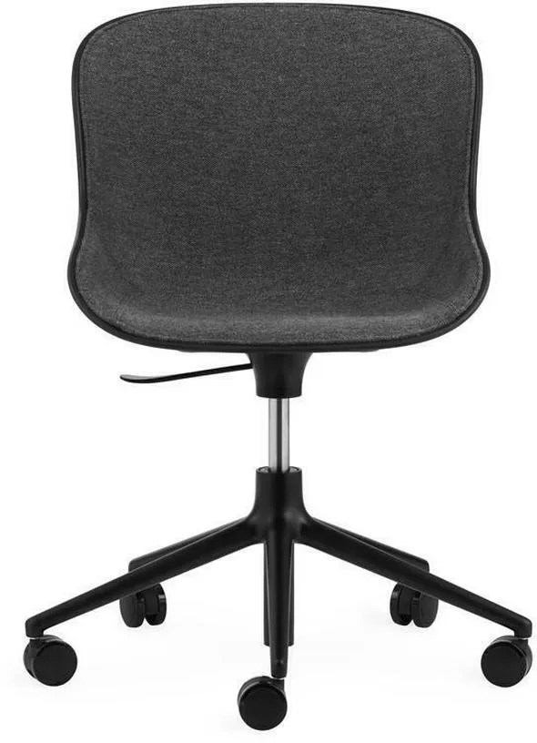 Chaise pivotante piétement noir à roulettes noire assise tissu Swivel - Norman Copenhagen
