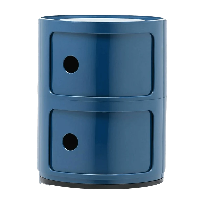 Table de chevet bleu 2 tiroirs Componibili - Kartell