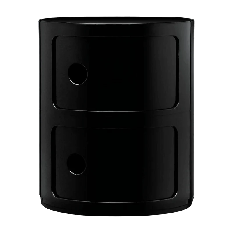 Table de chevet noire 2 tiroirs Componibili - Kartell