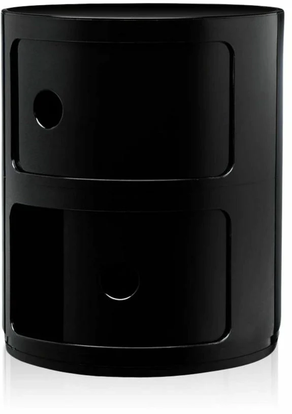 Table de chevet noire 2 tiroirs Componibili - Kartell