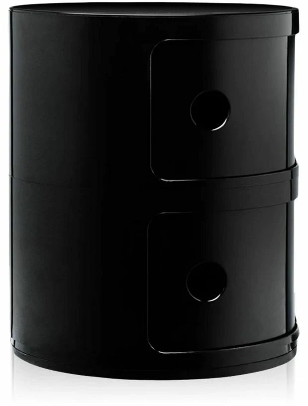 Table de chevet noire 2 tiroirs Componibili - Kartell