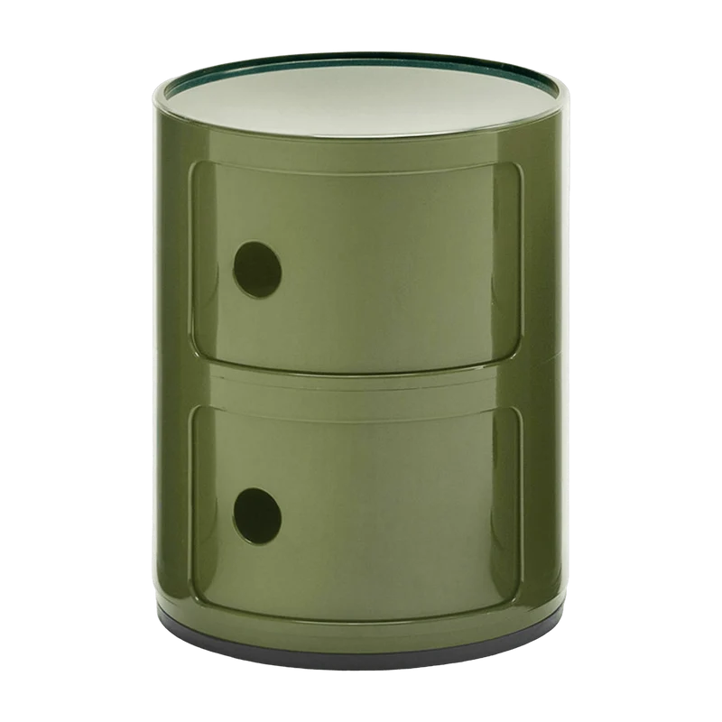 Table de chevet vert 2 tiroirs Componibili - Kartell