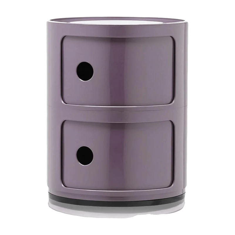 Table de chevet violet 2 tiroirs Componibili - Kartell
