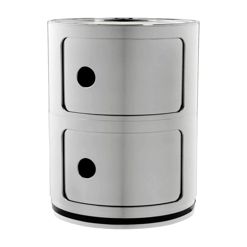 Table de chevet chromé 2 tiroirs Componibili - Kartell