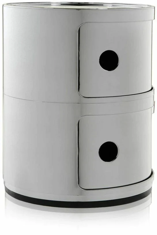 Table de chevet chromé 2 tiroirs Componibili - Kartell