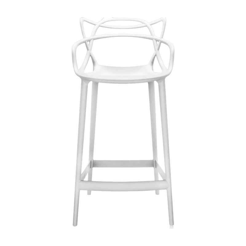 Chaise de bar blanche 65 cm Masters - Kartell