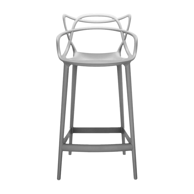 Chaise de bar grise 65 cm Masters - Kartell