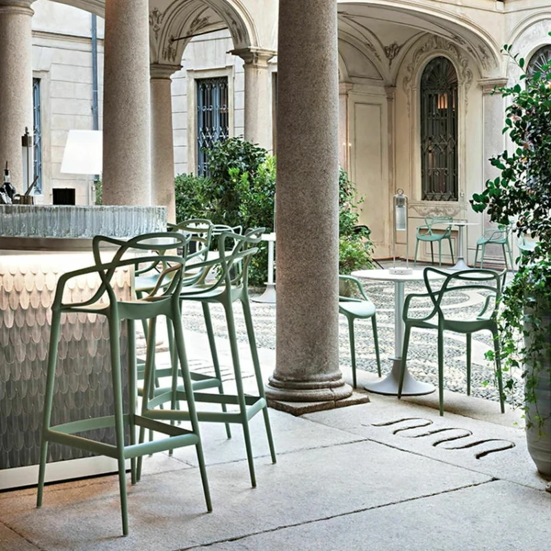 Chaise de bar grise 65 cm Masters - Kartell