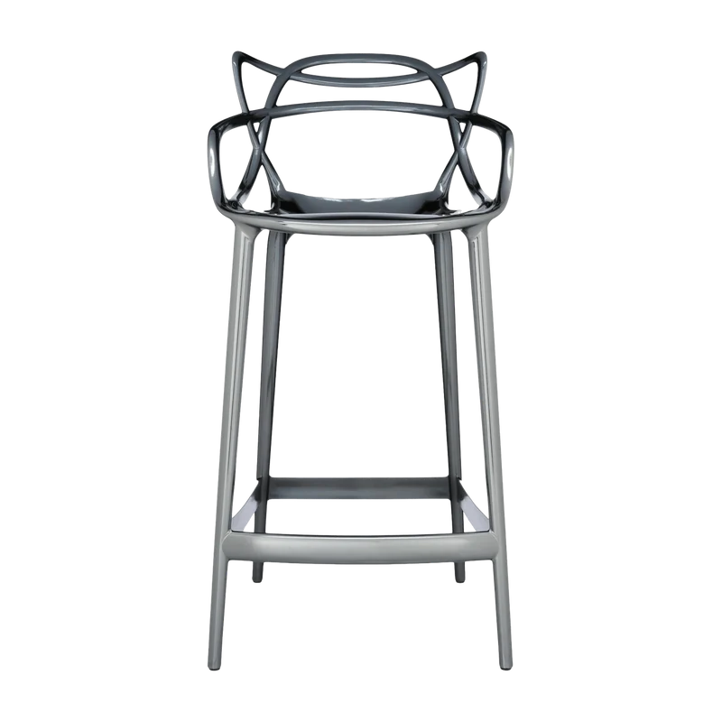 Chaise de bar noire métallique 65 cm Masters - Kartell