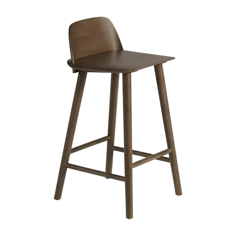 Tabouret de bar 65 cm en chêne foncé Nerd - Muuto