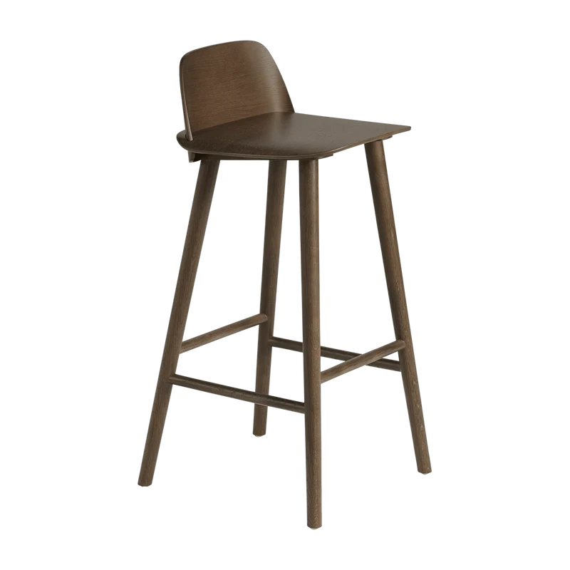 Tabouret de bar 75 cm en chêne foncé Nerd - Muuto