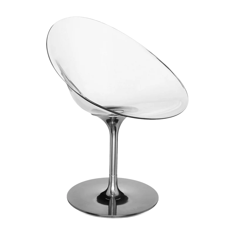 Fauteuil transparent et argenté EroS - Kartell