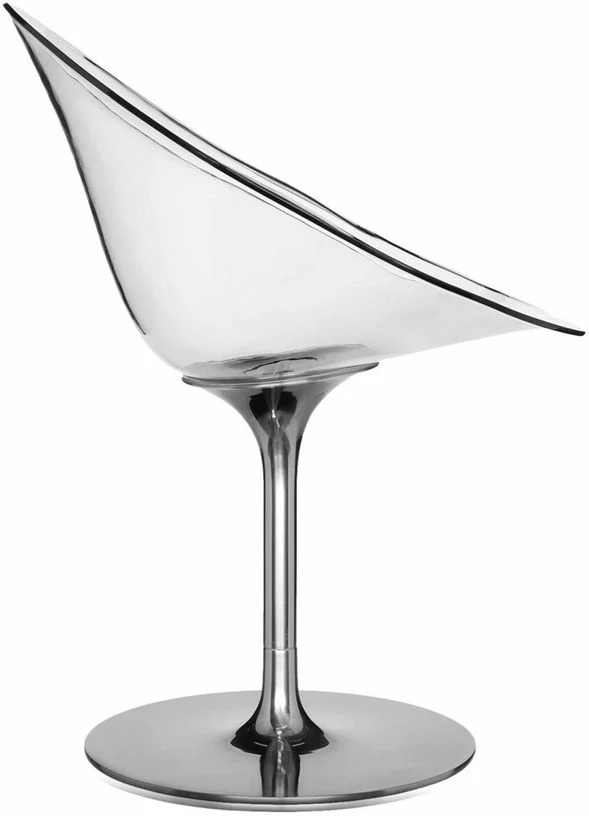 Fauteuil transparent et argenté EroS - Kartell