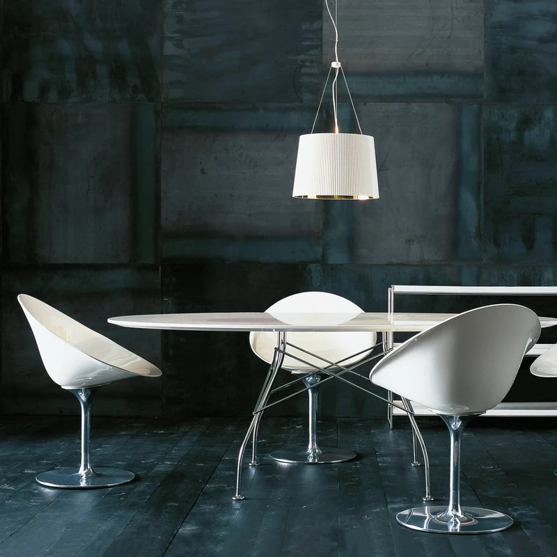 Fauteuil blanc et argenté EroS - Kartell