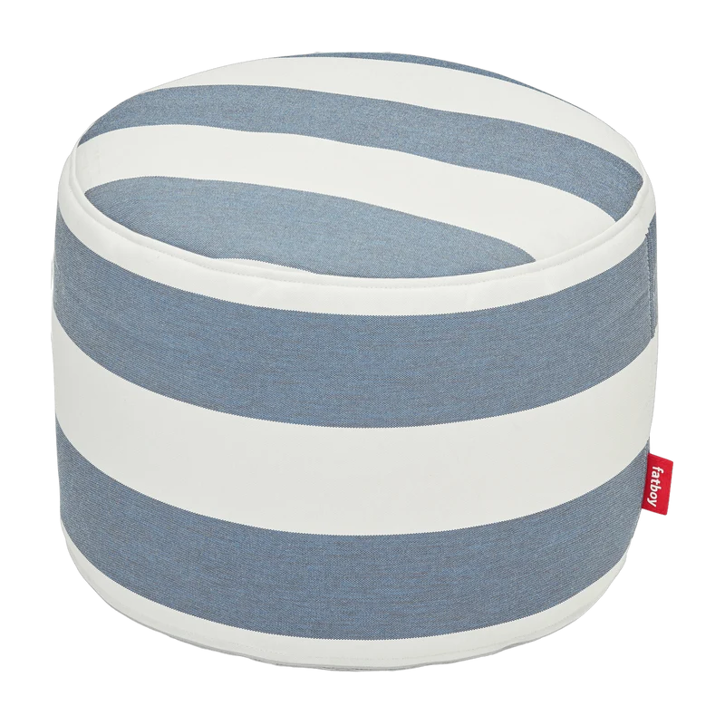 Pouf extérieur rayé bleu océan Point Outdoor - Fatboy