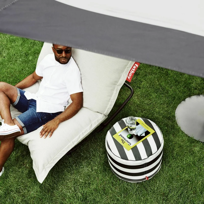 Pouf extérieur rayé bleu océan Point Outdoor - Fatboy