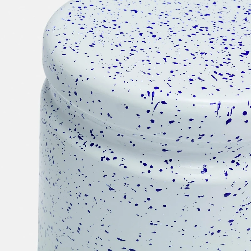 Tabouret en acier blanc tacheté de bleu foncé Last Stool - Hem