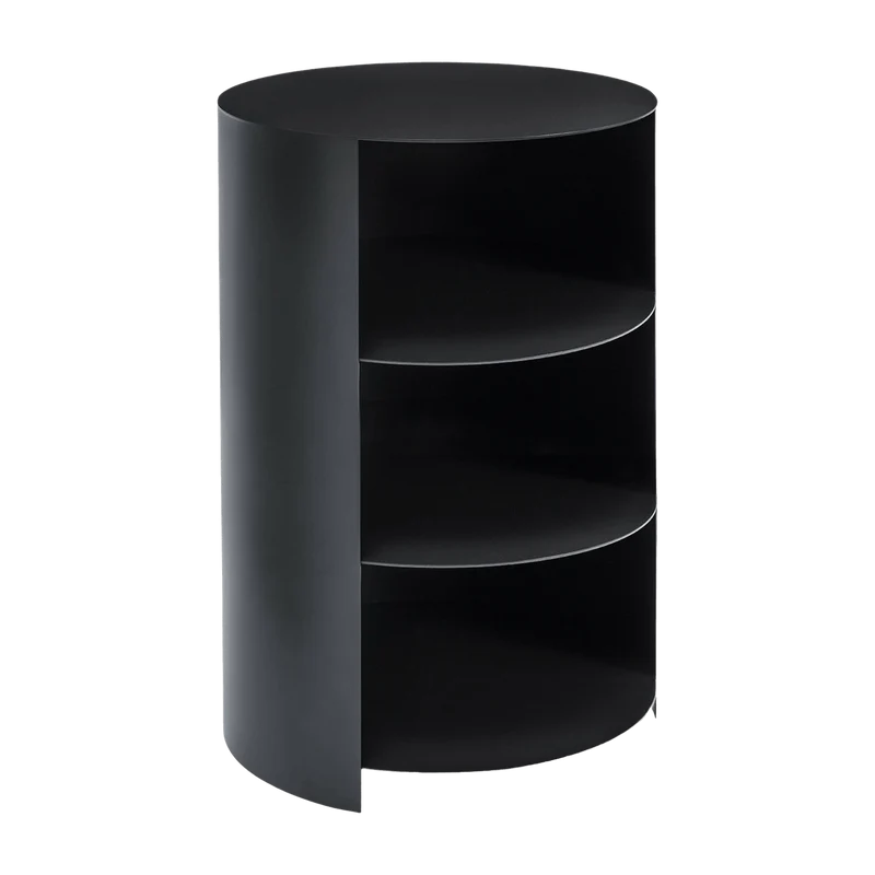 Table d'appoint à roulettes en acier noir 70 cm Hide Pedestal - Hem