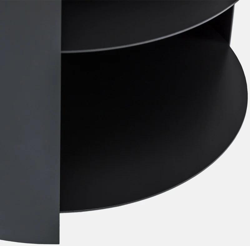 Table d'appoint à roulettes en acier noir 70 cm Hide Pedestal - Hem