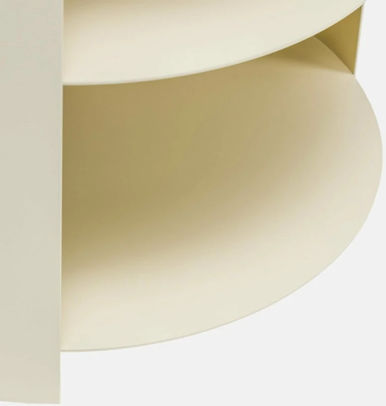 Table d'appoint à roulettes en acier beige 70 cm Hide Pedestal - Hem