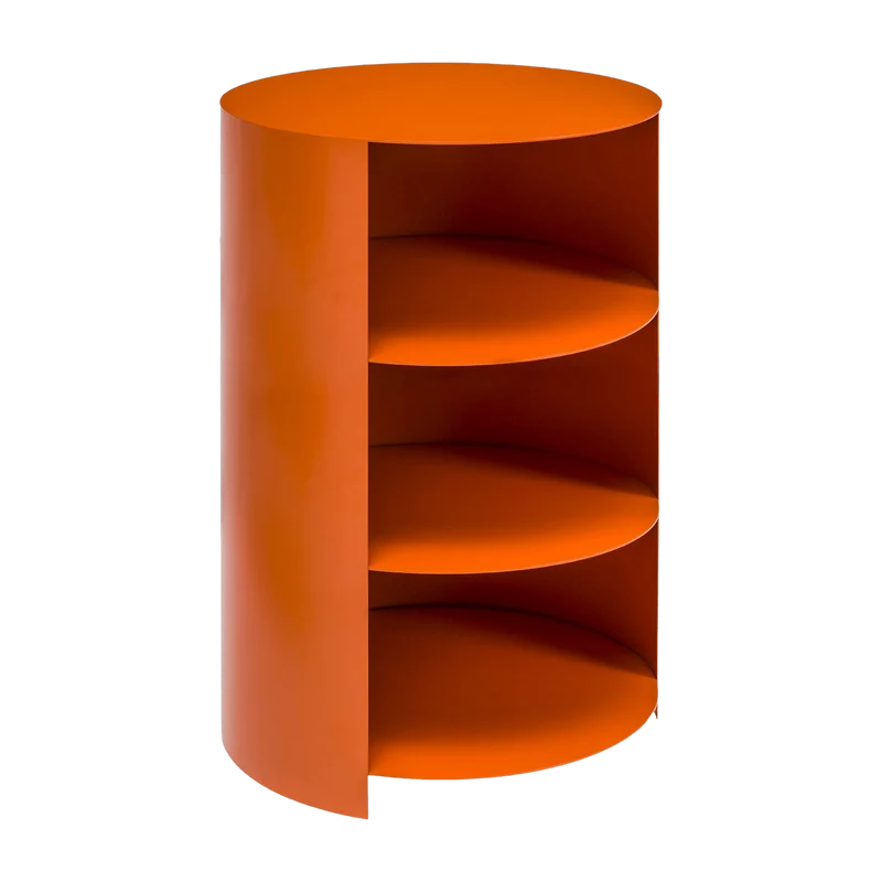 Table d'appoint à roulettes en acier orange 70 cm Hide Pedestal - Hem