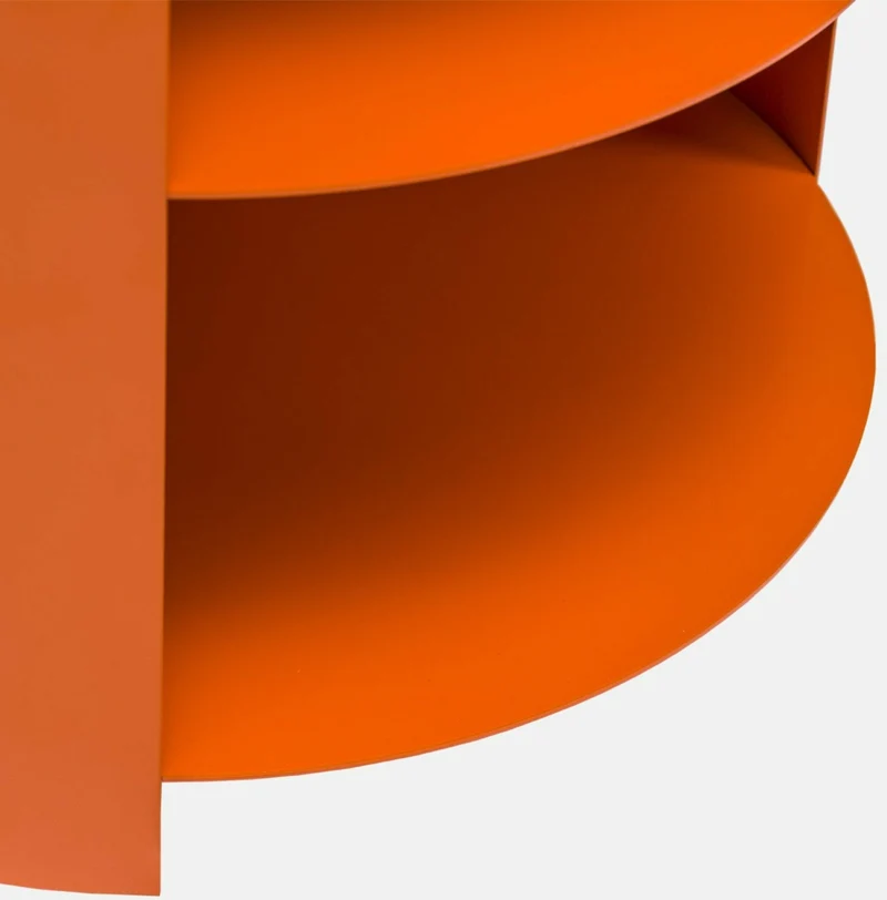 Table d'appoint à roulettes en acier orange 70 cm Hide Pedestal - Hem