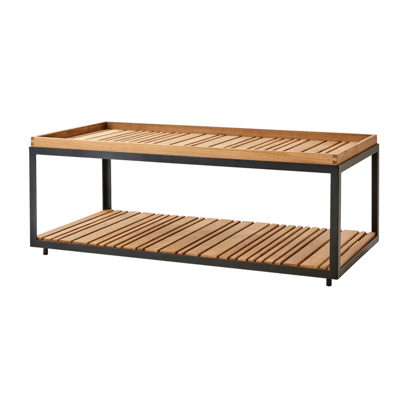 Table basse en teck et cadre noir 122x62 cm Level - Cane-Line