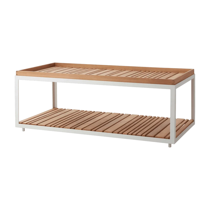 Table basse en teck et cadre blanc 122x62 cm Level - Cane-Line