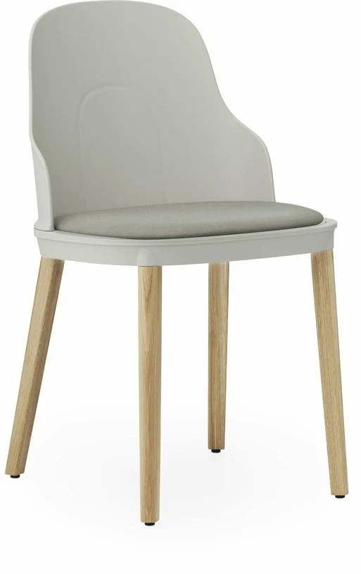 Chaise à l'assise en tissu canvas gris chaud et piètement en chêne Allez Warm Grey - Normann Copenhagen