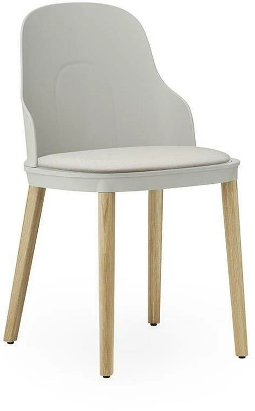 Chaise à l'assise en tissu canvas gris chaud et piètement en chêne Allez Warm Grey - Normann Copenhagen
