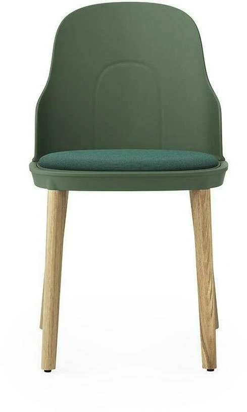 Chaise à l'assise en tissu canvas vert parc et piètement en chêne Allez Park vert - Normann Copenhagen