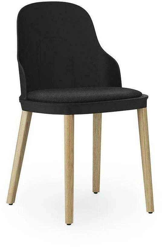 Chaise à l'assise en tissu noir MLF et au piètement en chêne Allez noir - Normann Copenhagen