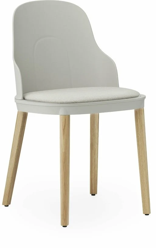 Chaise à l'assise en tissu MLF gris chaud et au piètement en chêne Allez Warm Grey - Normann Copenhagen
