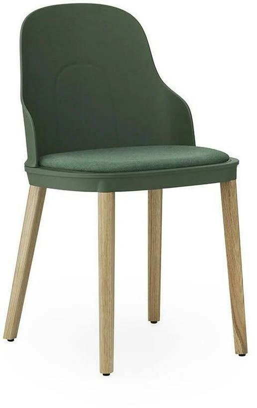 Chaise à l'assise en tissu MLF vert parc et au piètement en chêne Allez Park vert - Normann Copenhagen