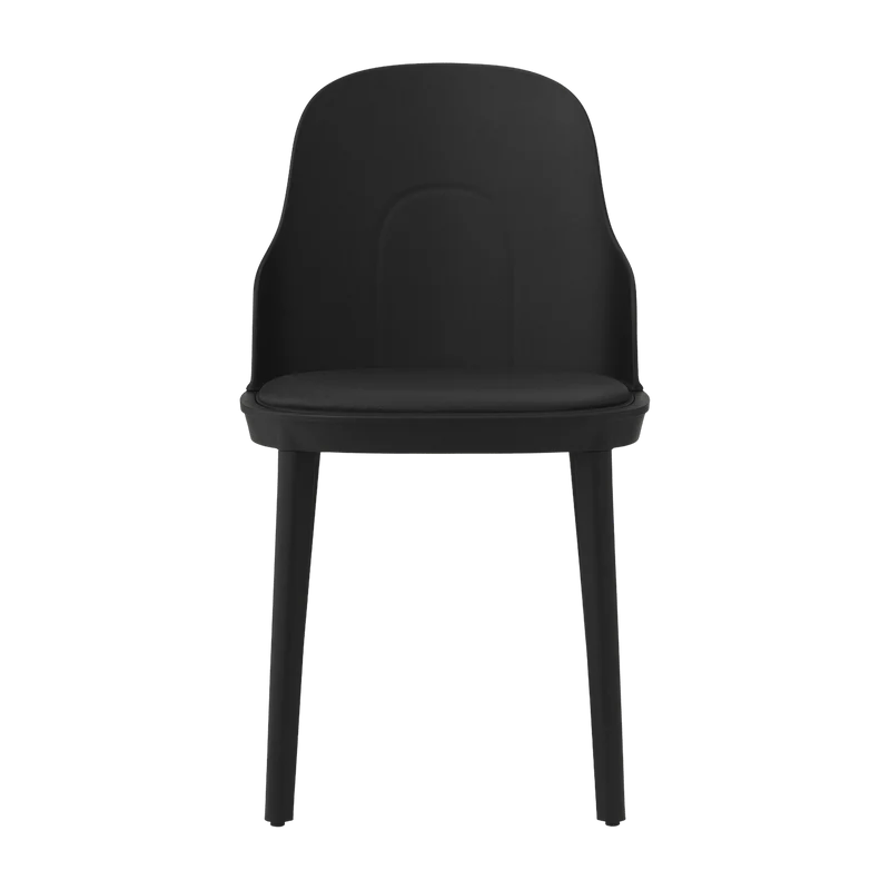 Chaise en polypropylène à l'assise en cuir noir Allez noir - Normann Copenhagen