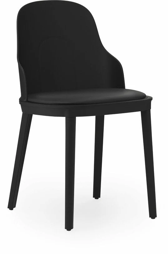 Chaise en polypropylène à l'assise en cuir noir Allez noir - Normann Copenhagen
