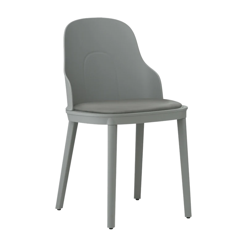 Chaise en polypropylène à l'assise en cuir gris Allez Grey - Normann Copenhagen