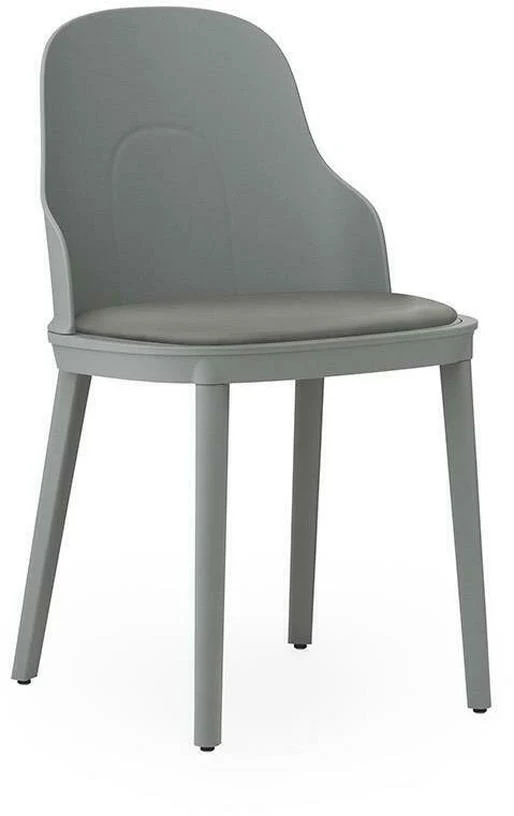 Chaise en polypropylène à l'assise en cuir gris Allez Grey - Normann Copenhagen