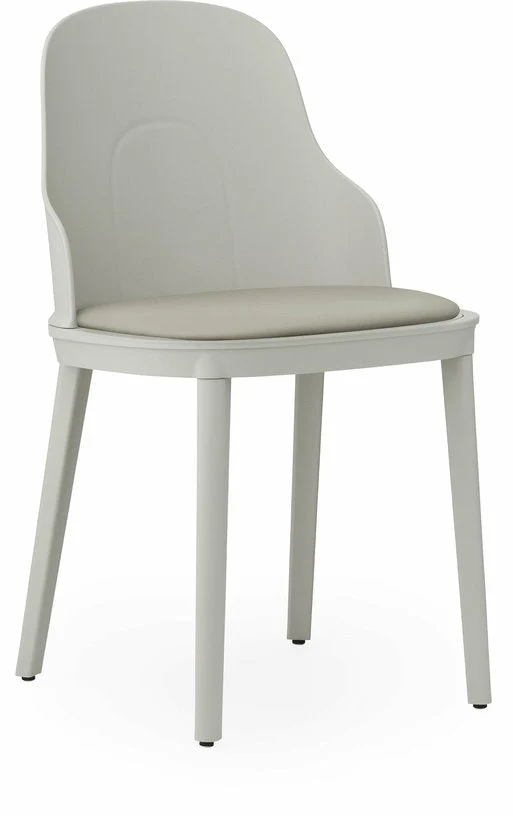 Chaise en polypropylène à l'assise en cuir gris chaud Allez Warm Grey - Normann Copenhagen