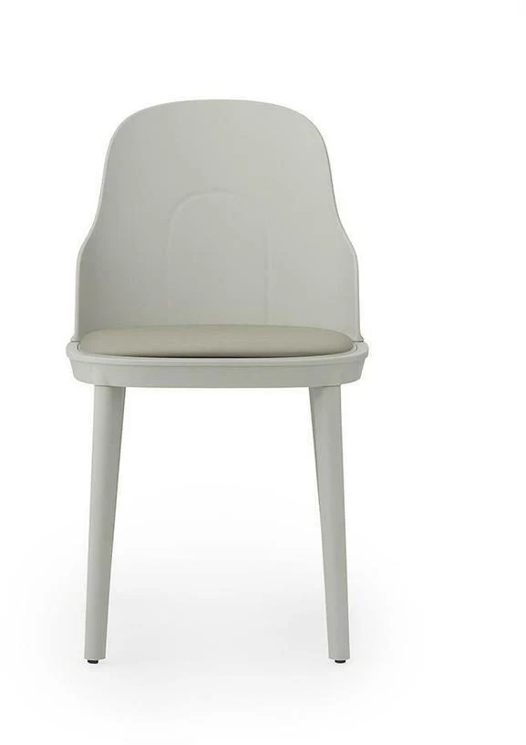 Chaise en polypropylène à l'assise en cuir gris chaud Allez Warm Grey - Normann Copenhagen