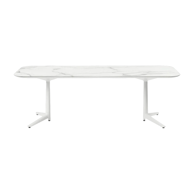 Table à manger effet marbre blanc 180x90 Multiplo - Kartell
