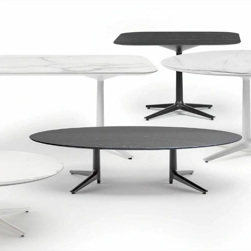 Table à manger effet marbre blanc 180x90 Multiplo - Kartell