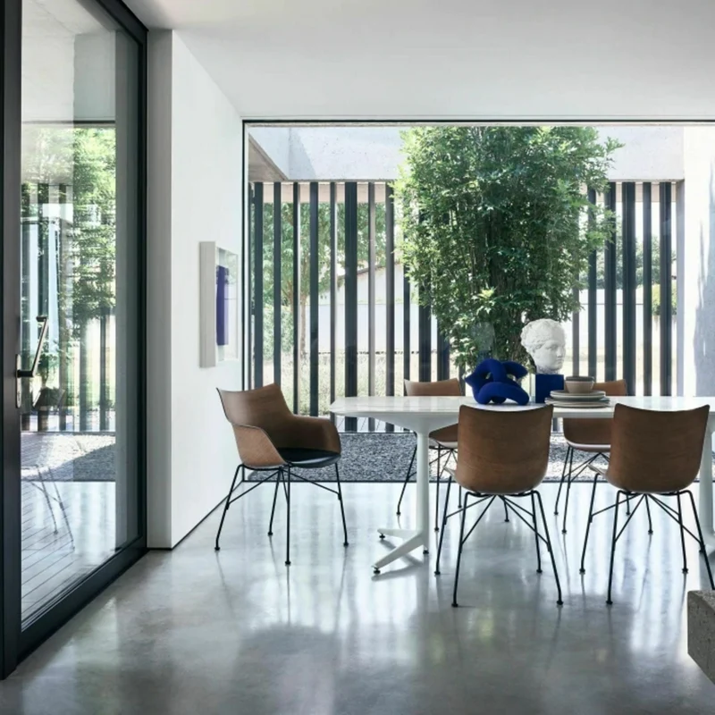 Table à manger effet marbre blanc 180x90 Multiplo - Kartell