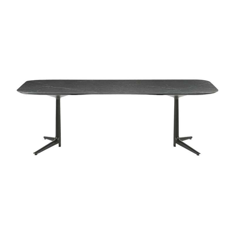 Table à manger effet marbre noir 180x90 Multiplo - Kartell